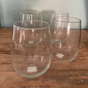 Crate & Barrel Stemless Wine Glasses - Set of 4 - NEW!